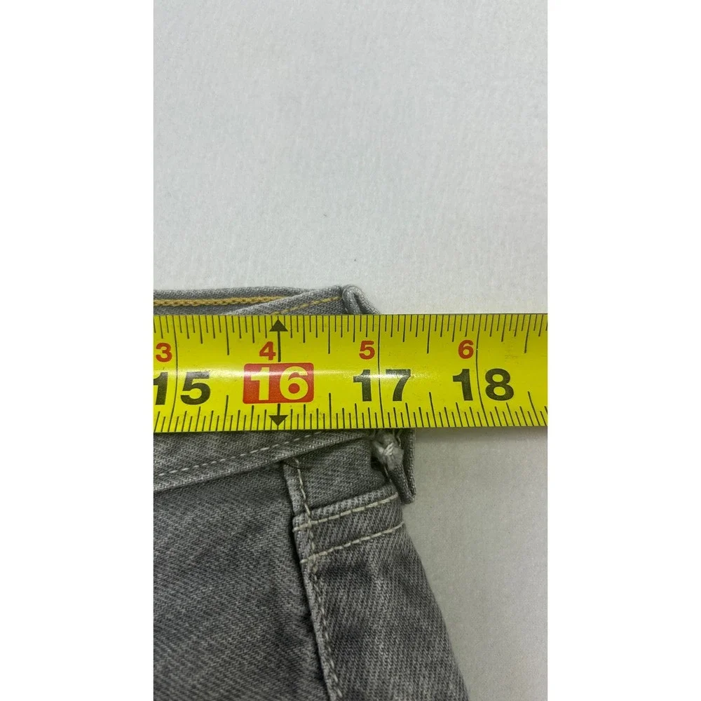 Levis 501 Original Fit Jeans Mens 36x32 Grey Straight Leg Button Fly Denim P01